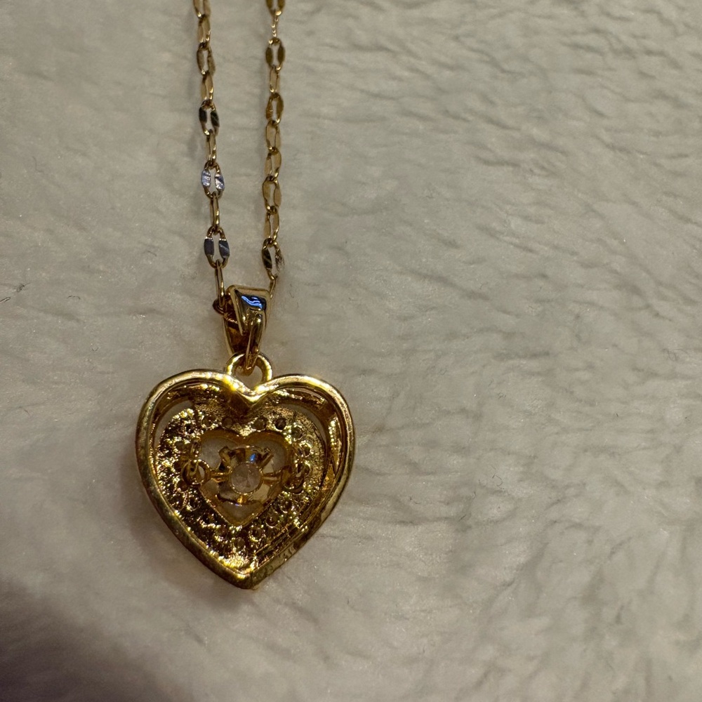 Gold Heart Pendant Necklace - Picture 2 of 6